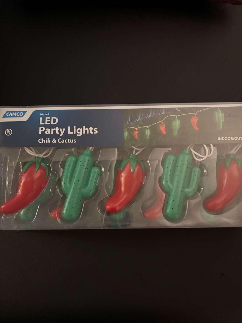 Indoor/Outdoor LED Chili & Cactus Party Lights - Red and Green